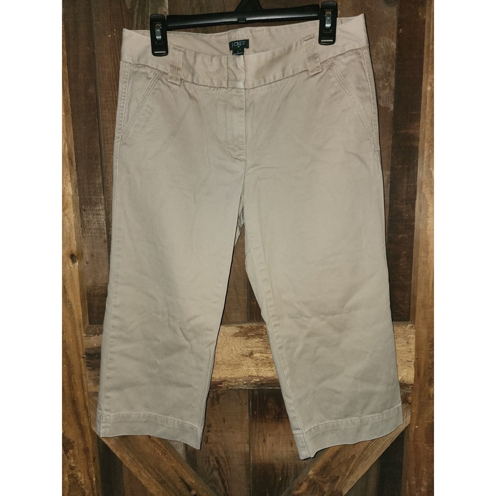 J.CREW Favorite Fit Tan Capri Low Rise Chino Capri Pants Sz 6 Cotton blend Y2K